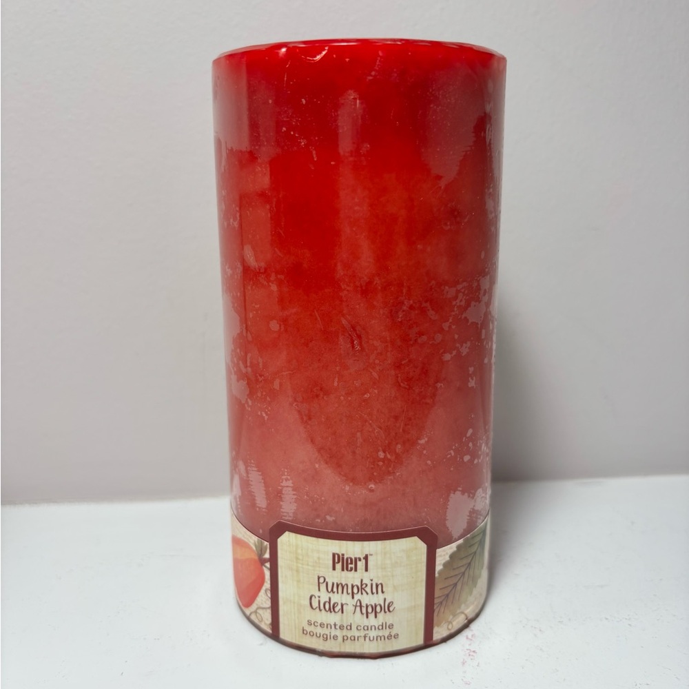Pier 1 Red Pumpkin Cider Apple Candle 3x6 New Sealed Rare